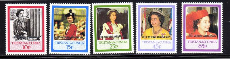 TRISTAN DA CUNHA #429-433  1988 WEDDING ANNIV. OVPRT SILVER   MINT  VF NH  O.G