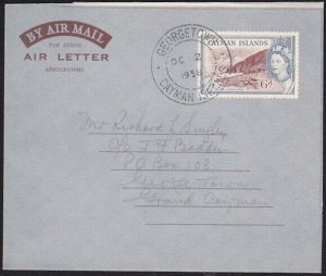 CAYMAN IS 1958 2½d Bluff airletter  - Georgetown cds.......................B8017