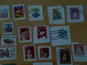 LARGE LOT USED CHRISTMAS STAMPS