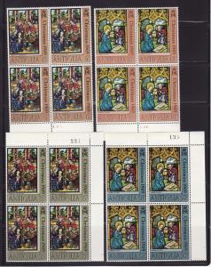 Antigua 224-227 Blocks of 4 Set MNH Christmas (E)