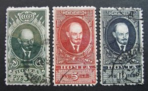 Russia 1928-1929 #406-408a Used Russian Soviet Lenin Definitive Set $14.00!!