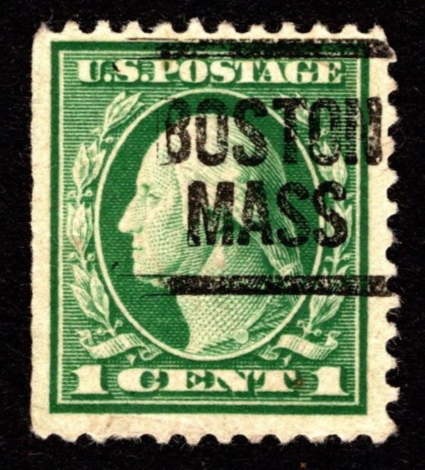 1917, US 1c, Offset on back, Used, Sc 498