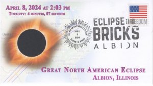 24-048, 2024, Total Eclipse 2024,  Event Cover, Pictorial Postmark, Albion IL