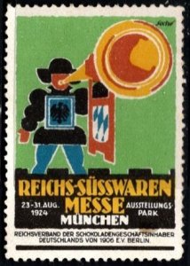 Vintage Germany Poster Stamp Reich Sweets Exhibition Association Business Owners