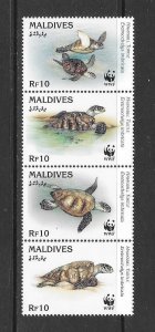 TURTLES - MALDIVES #2092 (set 1) WWF  MNH