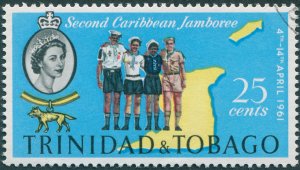 Trinidad & Tobago 1961 25c Scouts & Gold Wolf Badge SG299 CTO