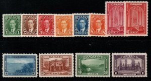 CANADA SG357/67(Inc.363a) 1937-8 DEFINITIVE SET MNH