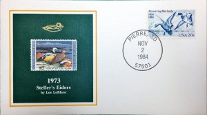 1984 50th Anniversary Duck Stamp FDC RW40 1973 STELLER'S EIDERS DUCKS SO. DAKOTA