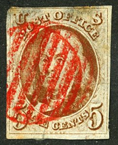 U.S. #1 USED RED CANCEL