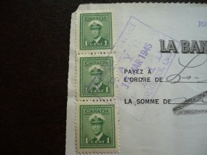 Canada - Revenue Stamps on cheque