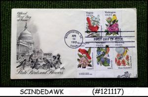 UNITED STATES USA - 1982 STATE BIRDS AND FLOWERS - 5V - FDC