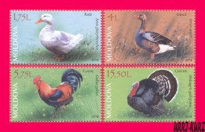 MOLDOVA 2018 Nature Fauna Birds Domestic Poultry Goose Duck Rooster Gobbler 4v