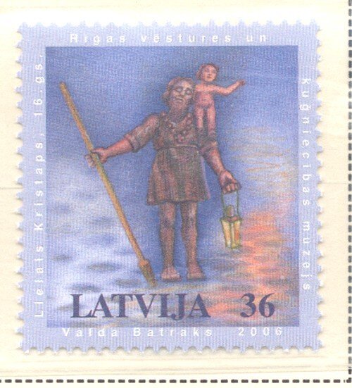 Latvia Sc 655 2006 Big Christopher Statue stamp mint NH