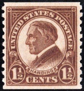 SC#598 1 1/2¢ Harding Coil (1925) MH