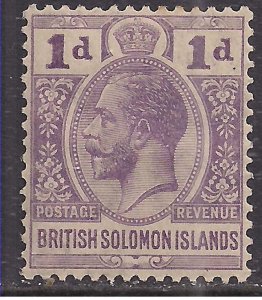 British Solomon Islands 1922 KGV 1d Dull Violet MM SG 41 ( K116 )