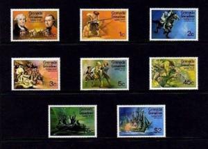 GRENADA GR - 1976 - BICENTENNIAL - AMERICAN REVOLUTION - 8 X MINT- MNH SET!