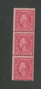United States Postage Stamp #450 Mint MNH Vertical Strip of 3