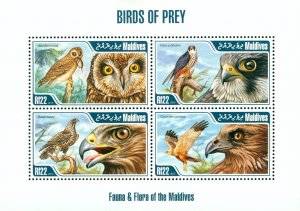 MALDIVES ISLANDS 3048   MH SS SCV $11.00 BIN $5.50  BIRDS