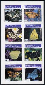 Equatorial Guinea 1976 Butterflies imperf set of 8 unmoun...