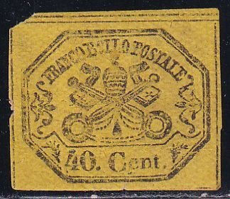 Italy Roman States 1867 Sc 17 SCV 200.00 Stamp MHR NG