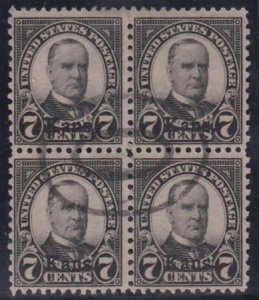 US Modern after Scott 547 (1920-on) #665 USED F - VF Used Block Cat Value  $110