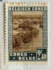 BELGIUM CONGO; 1937 early National Parks issue Mint hinged 2.40Fr. value