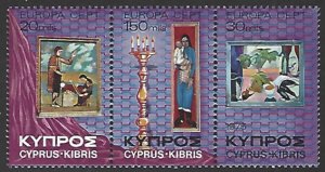 Cyprus #438a MNH Strip of 3