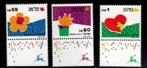 ISRAEL Scott 1059-1061 MNH**  stamp set with tabs