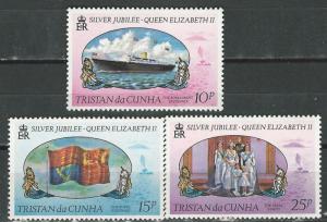 Tristan da Cunha # 213-15 QE II Silver Jubilee  (3) Mint NH