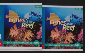 Australian Stamps 2010 Fishes of the Reef X2 Booklets Mint Self Adhesive  You wi