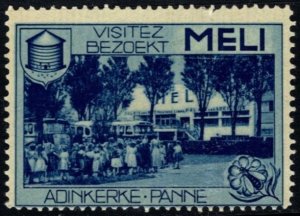 Vintage Belgium Poster Stamp Visit Meli Park Adinkerke Municipality of De Panne