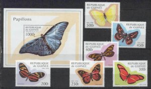 Guinea 1424-30 MNH Butterflies SCV10.70