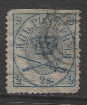 Denmark - Scott 11 - Royal Emblems Issue -1864 - Used - Single 2s Stamp