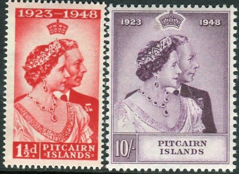 PITCAIRN ISLANDS-1948 Royal Silver Wedding.  An unmounted mint set Sg 11-12