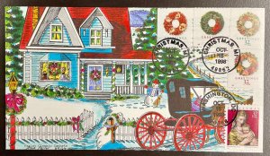 3244-8 Paslay Hand painted & drawn Christmas Village FDC #64 of 66   1998