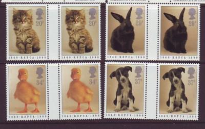 Great Britain Sc 1300-3 RSPCA animals gutter prs mint NH