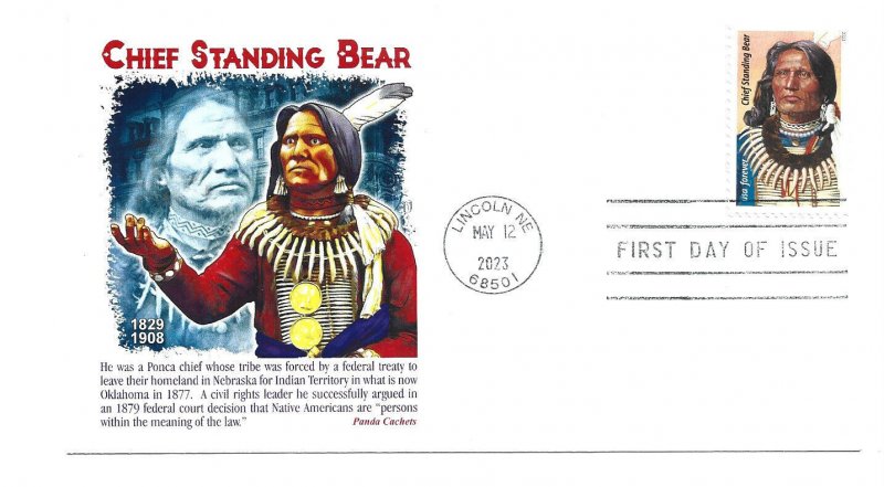 5798 Chief Standing Bear Panda Cachets FDC