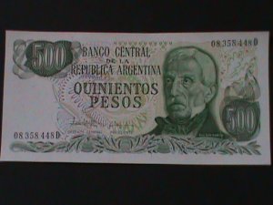 ​ARGENTINA-1974 CENTRAL BANK-GREEM $500 PESOSUN-CIRCULATED-VF-50 YEARS OLD