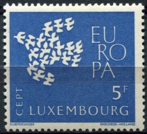 Luxembourg Sc#383 MNH, 5fr bl, Europa (C.E.P.T.) 1961 - Doves (1961)