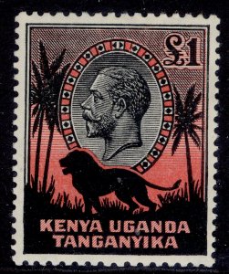 KENYA UGANDA TANGANYIKA GV SG123, £1 black & red, LH MINT. Cat £325.