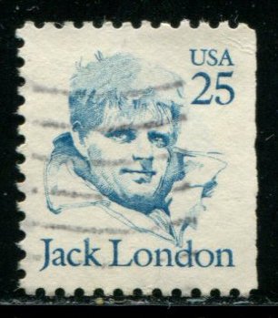 2182 US 25c Jack London, used perf 11 bklt sgl