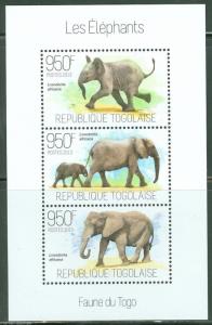 TOGO 2013 FAUNA OF TOGO THE ELEPHANTS  SHEET  MINT NH