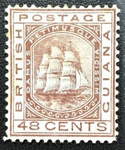 BRITISH GUIANA 1876-79 48c SG#133 MH Red-Brown BG CV £150 BG5576