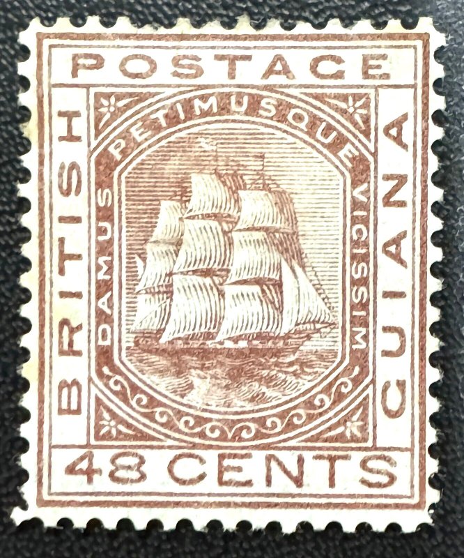 BRITISH GUIANA 1876-79 48c SG#133 MH Red-Brown BG CV £150 BG5576