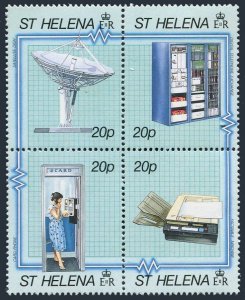 St Helena 534 ad block,MNH.Michel 530-533. Telecommunications,1990.