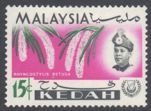 Malaya Kedah Scott 111 - SG120, 1965 Orchids 15c MH*