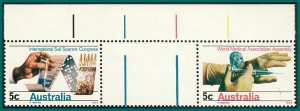 Australia 1968 Soil Medical,  gutter pair, thin lines, MNH #440-441,SG426-SG425
