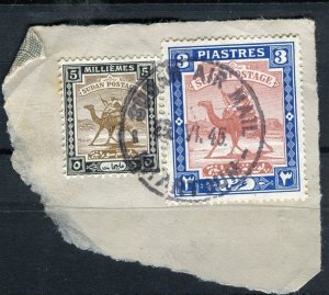 EAST AFRICA PROTECTORATE; 1940s early Camel Rider issues on POSTMARK PIECE