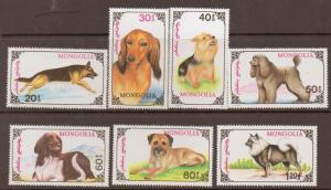 MONGOLIA SG2269/75 1991 DOGS MNH