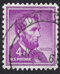 United States #1036 4¢ Abraham Lincoln (1954). Used